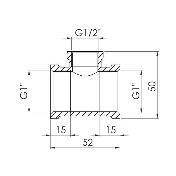 Трійник редукційний SD Forte 1"х1/2"х1" ВВ SF362251525 SD00028899 фото