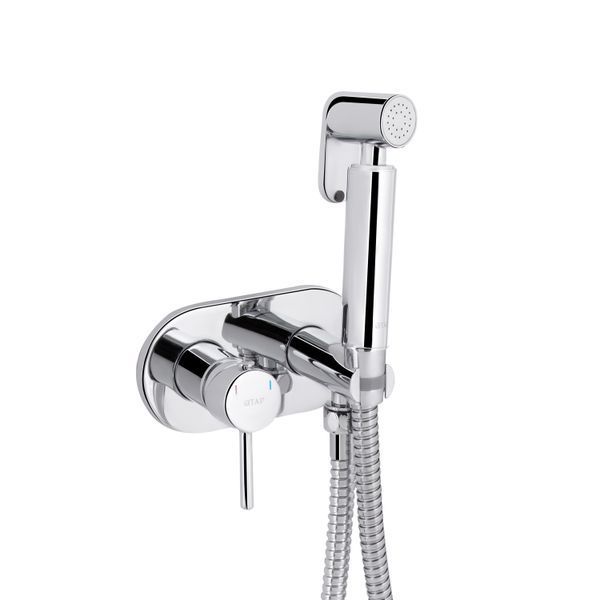 Набір для гігієнічного душу Qtap Inspai-Varius округлий QTINSVARCRMV00440501 Chrome, змішувач, шланг SD00035725 фото