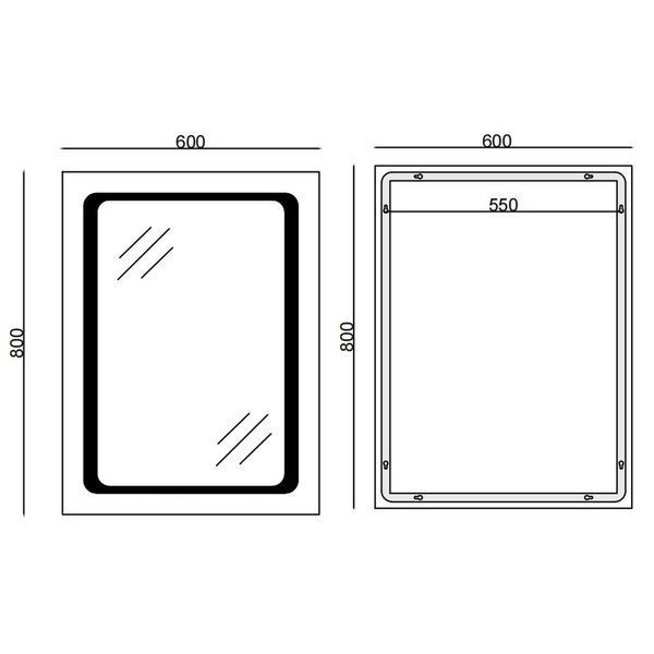 Дзеркало Mixxus TWEE MR09-80x60-REVERSE із LED Touch, Anti-fog, димером, регулюванням яскравості (MI6660) MI6660 фото