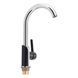 Змішувач для кухні Qtap Grand QTGRABCR007F Chrome/Black, одноважільний, поворотний вилив SD00039608 фото 1