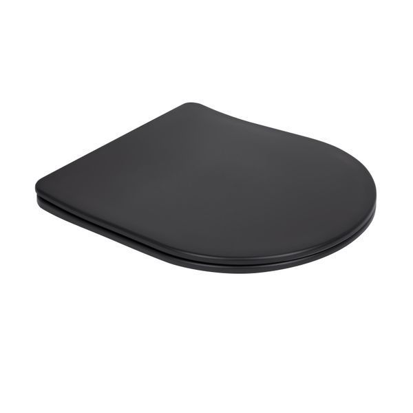 Унітаз підвісний Qtap Robin New Ultra Quiet безобідковий з сидінням Soft-close MATT BLACK QT13332381АSMB SD00052574 фото