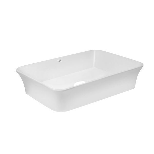 Раковина накладна Qtap Virgo N прямокутна без донного клапана WHITE QT18116308W SD00052613 фото