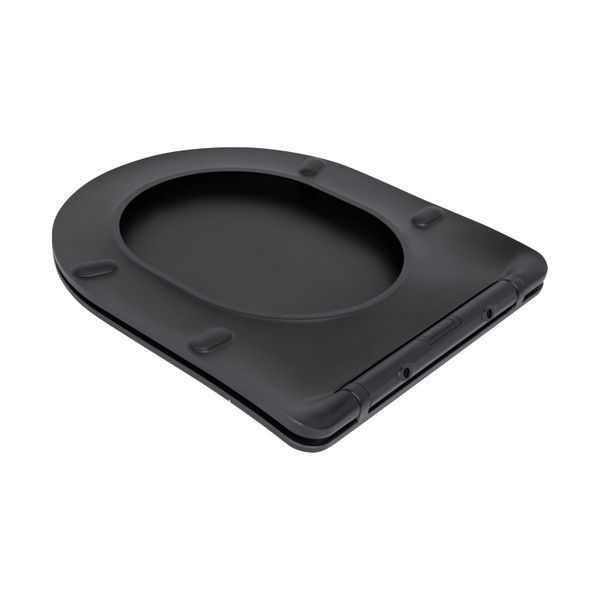 Унітаз підвісний Qtap Robin New Ultra Quiet безобідковий з сидінням Soft-close MATT BLACK QT13332381АSMB SD00052574 фото