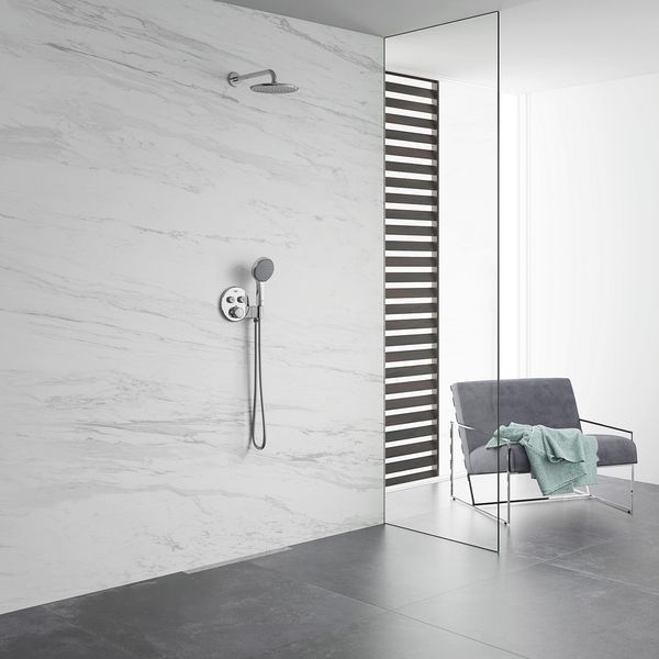 Душовий набір Grohe Eurosmart UA33556003 з верхнім душем, хромований, вбудований монтаж (UA33556003) UA33556003 фото