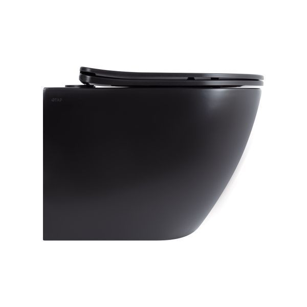 Унітаз підвісний Qtap Robin New Ultra Quiet безобідковий з сидінням Soft-close MATT BLACK QT13332381АSMB SD00052574 фото