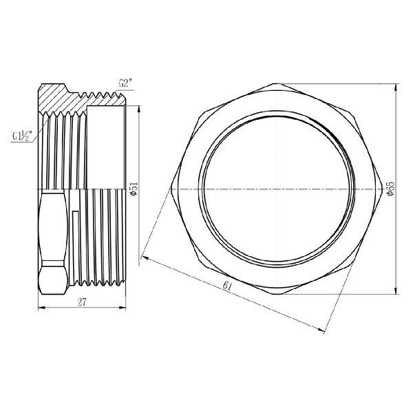 Футорка SD Forte 2"х1" 1/2 ЗВ SF3745040 SD00002737 фото