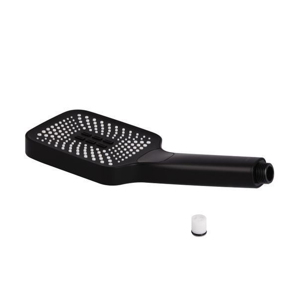 Лійка для ручного душу Qtap Rucni 140x110 мм прямокутна QTRUC125BLM45955 Black Matt, 3 режими роботи SD00052079 фото