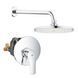 Душовий набір Grohe Eurosmart UA33556003 з верхнім душем, хромований, вбудований монтаж (UA33556003) UA33556003 фото 1