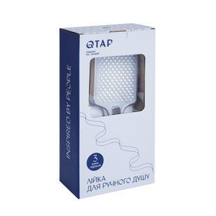 Лейка для ручного душа Qtap Rucni 140x95 мм прямоугольная QTRUC125CRM45958 Chrome, 3 режима, ABS пластик SD00052082 фото
