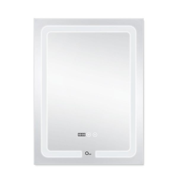 Дзеркало Qtap Mideya (DC-F937) 600х800 з LED-підсвічуванням Touch, з антизапітнінням, з годинником, диммером SD00036740 фото