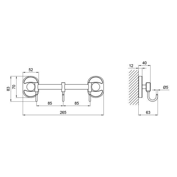 Держатель Lidz Oreo 0803 3 гачка LDORE0803CRM22174 Chrome, настінний, хромований, 3 гачка SD00028271 фото