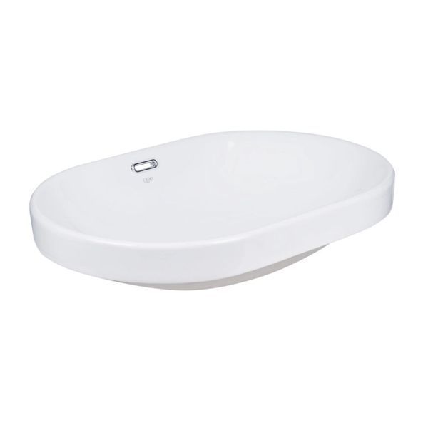 Комплект Qtap Leo: Раковина врезная овальная 590x400x170 мм White + Донный клапан PU02O SD00053416 фото