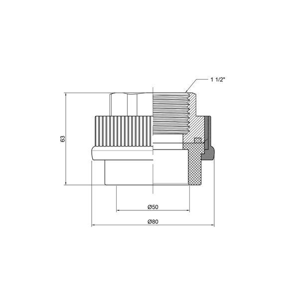 Муфта PPR Thermo Alliance 50х1" 1/2 ВР SD00029334 фото