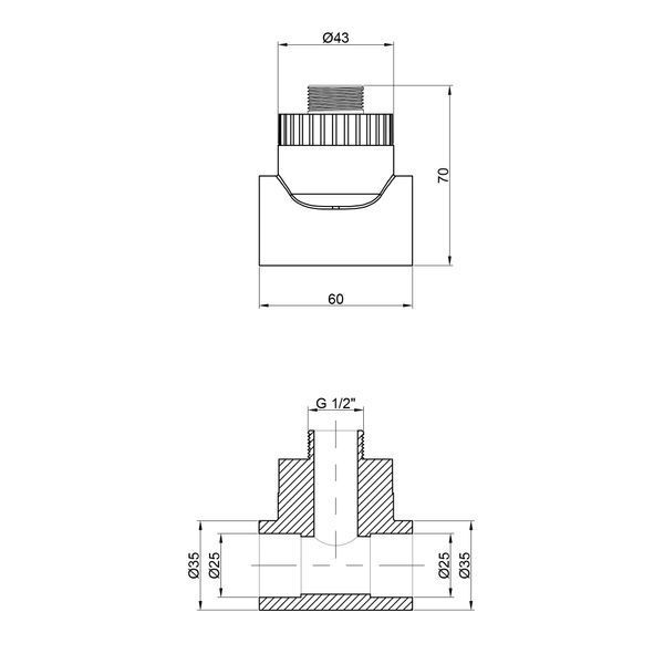Трійник PPR Thermo Alliance 25х1/2"х25 ЗР SD00029391 фото