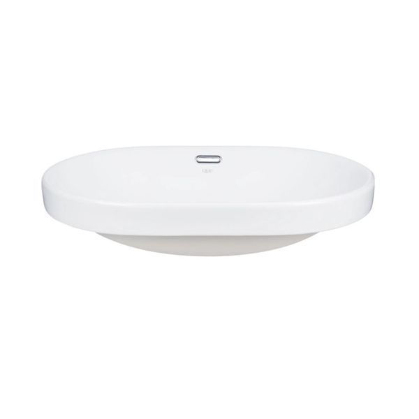 Комплект Qtap Leo: Раковина врезная овальная 590x400x170 мм White + Донный клапан PU02O SD00053416 фото