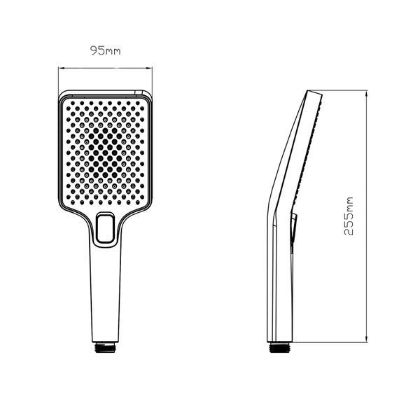 Лейка для ручного душа Qtap Rucni 140x95 мм прямоугольная QTRUC125CRM45958 Chrome, 3 режима, ABS пластик SD00052082 фото