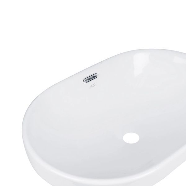 Комплект Qtap Leo: Раковина врезная овальная 590x400x170 мм White + Донный клапан PU02O SD00053416 фото