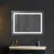 Дзеркало Mixxus WARM MR12-70x50-REVERSE із LED Touch, Anti-fog, димером, регулюванням яскравості (MI6670) MI6670 фото 1