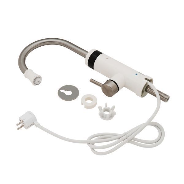 Проточный кран-водонагреватель кухонный для кухни Lidz Warm 059 LDWAR059WNK35878 White / Nickel SD00041981 фото