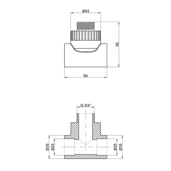 Трійник PPR Thermo Alliance 25х3/4"х25 ЗР SD00029392 фото