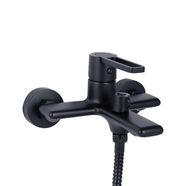 Змішувач для ванни Qtap Taurus (з душовим гарнітуром) QTTAU259BLM45662 Black Matt SD00051786 фото