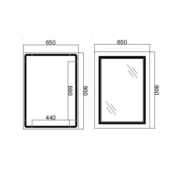 Дзеркало Qtap Cardinal 650х900 з LED-підсвічуванням Touch, з антизапітнінням, з диммером, рег. темп. кольори (3000-6500K) Reverse QT0478C6590 SD00052324 фото