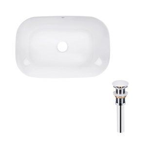 Комплект Qtap Robin: Раковина накладная прямоугольная 610x400x145 мм White + Донный клапан PU02 SD00053421 фото