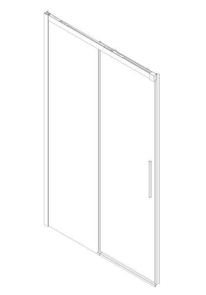 Двері в нішу Koer SR SD05, розсувні, скло 6мм, хром, 140x200 см, Easy Clean (KR5406) KR5406 фото
