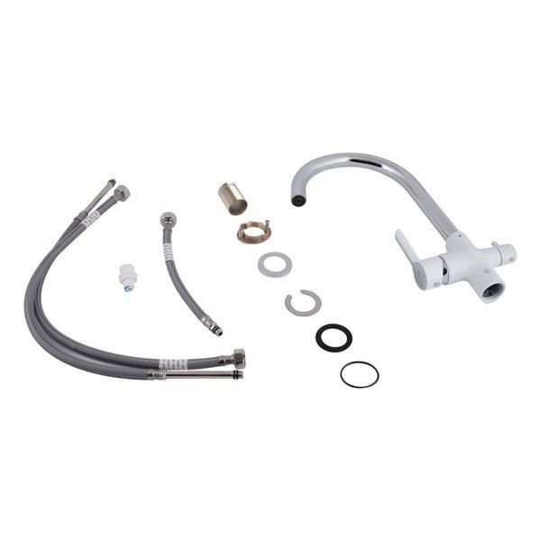 Смеситель для кухни Qtap Grand с подключением для питьевой воды QTGRA362CRW45668 Chrome/White SD00051792 фото