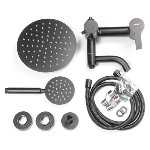 Душова колонка з змішувачем MIXXUS NOX-009-J BLACK з нержавіючої сталі SUS304, настінна (MI5751) MI5751 фото