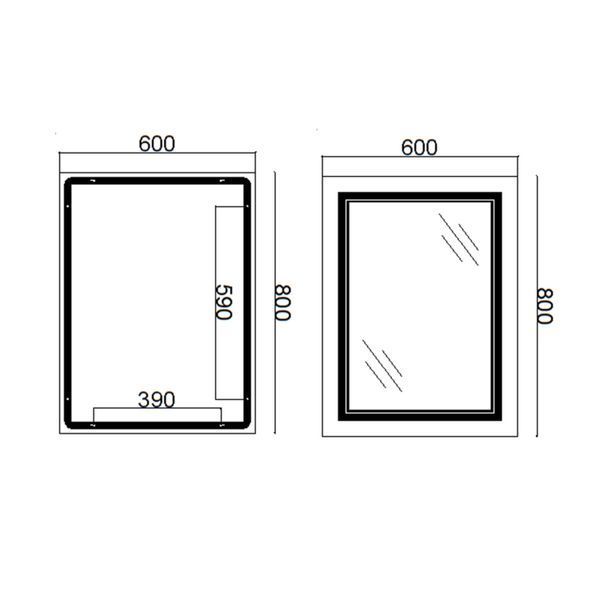Зеркало Qtap Cardinal 600х800 с LED-подсветкой Touch, с антизапотеванием, с диммером, рег. темп. цвета (3000-6500K) Reverse QT0478C6080 SD00052325 фото