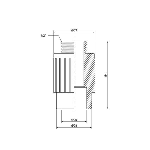 Муфта PPR Thermo Alliance 20х1/2" НР SD00029336 фото