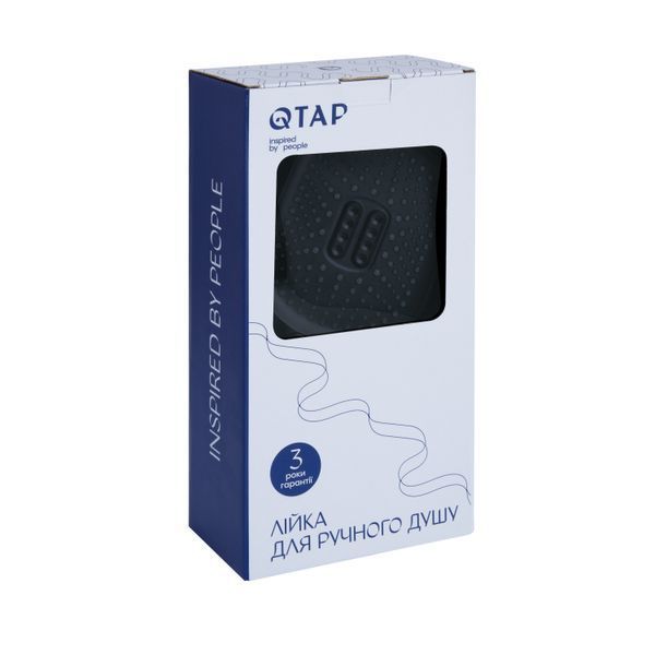 Лейка для ручного душа Qtap Rucni 140*110 мм QTRUC125BLM45961 Черный Мат, 3 режима, ABS пластик SD00052085 фото