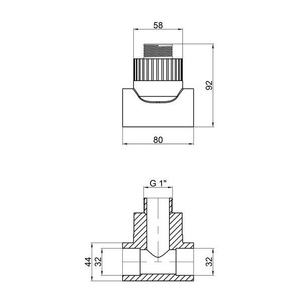 Тройник PPR Thermo Alliance 32х1"х32 НР SD00029393 фото