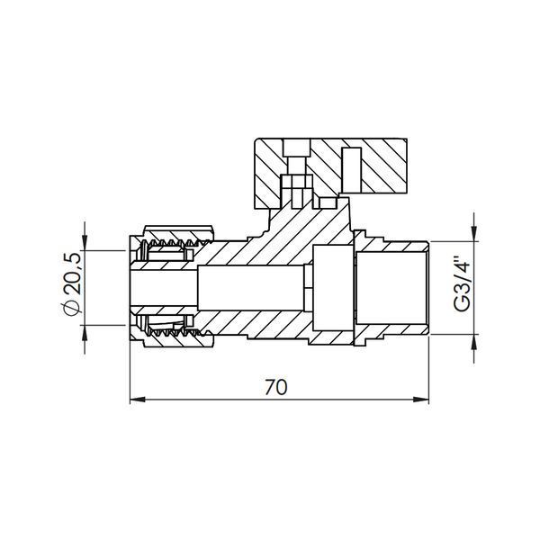 Кран кульовий обтискний SD Forte 20х3/4" ЗР SF262W20 SD00023058 фото