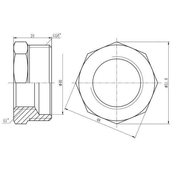 Футорка SD Forte 1" 1/2х1" ЗВ SF3744025 SD00002742 фото