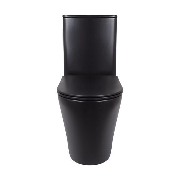 Унітаз підлоговий Qtap Scorpio Ultra Quiet безобідковий з сидінням Soft-Close MATT BLACK QT14226088AMB, чорний, компактний SD00052562 фото
