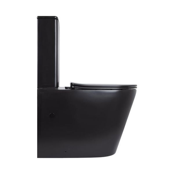 Унітаз підлоговий Qtap Scorpio Ultra Quiet безобідковий з сидінням Soft-Close MATT BLACK QT14226088AMB, чорний, компактний SD00052562 фото