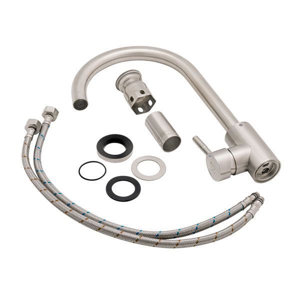 Змішувач для кухні Lidz Aria 015F (k35) LDARI015FNKS21689 Nickel, одноважільний, поворотний вилив SD00027786 фото