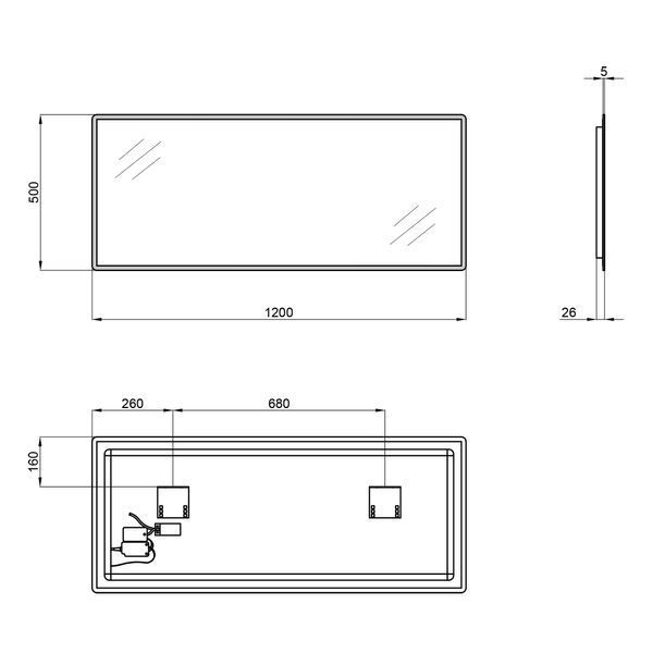 Зеркало Qtap Tern 1200x500 с LED-подсветкой Sensor, QT1778140450120W SD00045765 фото
