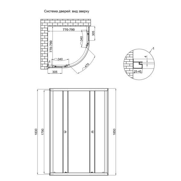 Душевая кабина Lidz Latwa SC80x80.SAT.LOW.GR, стекло тонированное 4 мм без поддона SD00047611 фото