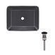 Комплект Qtap Tern: Раковина накладная прямоугольная 475х370х140 мм Matt Black + Донный клапан PU03 SD00053424 фото 1