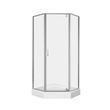 Набор Qtap душевая кабина Leo CRM10995-AC6 Clear 2020x900x900 мм + поддон Diamond 309912 90x90x12 см с