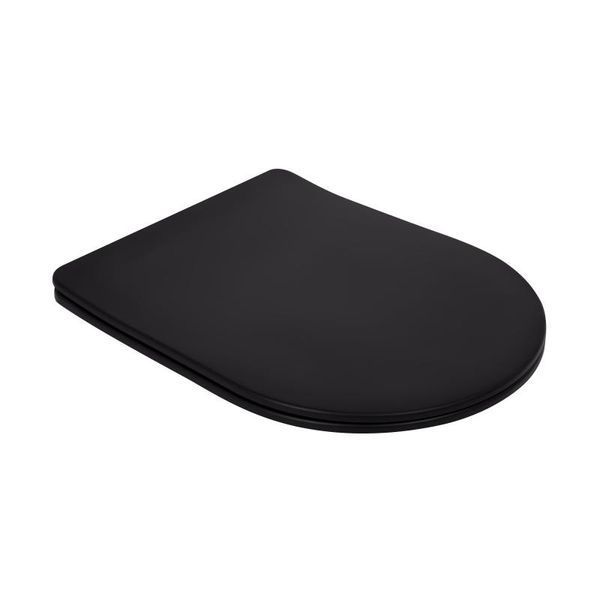 Унітаз підлоговий Qtap Robin Ultra Quiet безобідковий з сидінням Soft-Close MATT BLACK QT13226083AMB, компактний, з механічним зливом SD00052566 фото