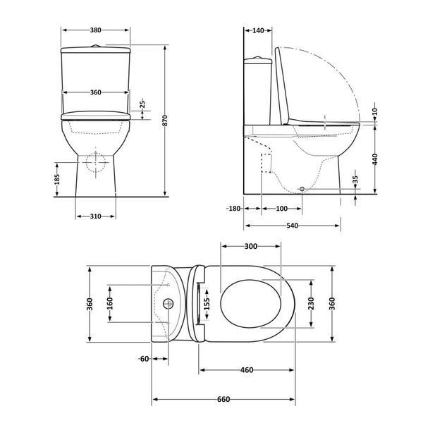 Унітаз підлоговий Qtap Robin Ultra Quiet безобідковий з сидінням Soft-Close MATT BLACK QT13226083AMB, компактний, з механічним зливом SD00052566 фото