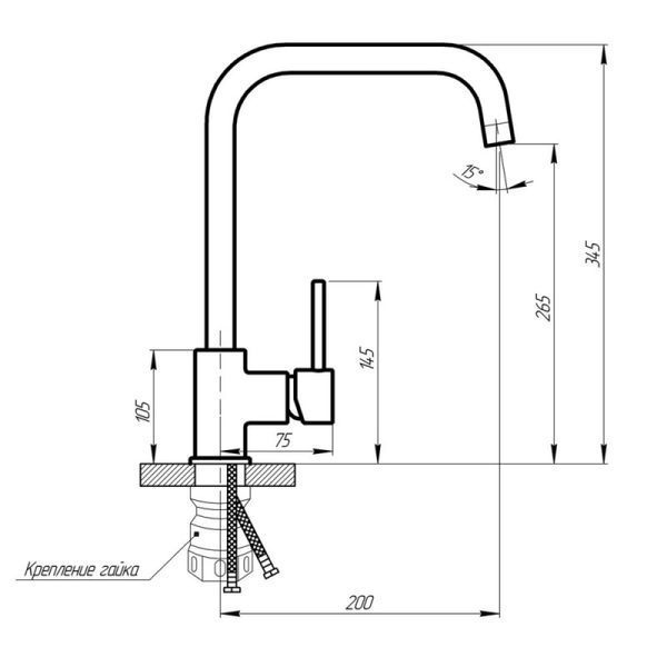 Змішувач для кухні Lidz Aria 015F1 (k35) LDARI015F1NKS21690 Nickel, одноважільний, поворотний вилив SD00027787 фото