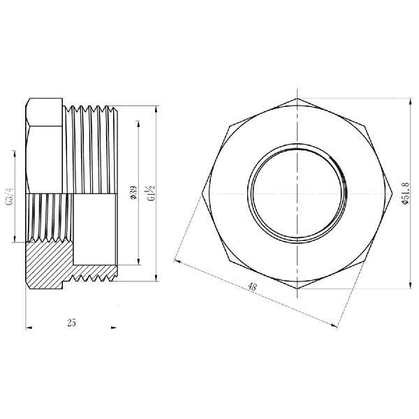 Футорка SD Forte 1" 1/2х3/4" ЗВ SF3744020 SD00002743 фото