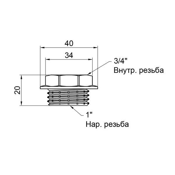 Футорка SD Plus 1"х3/4" НВ SD4232520 SD00047896 фото