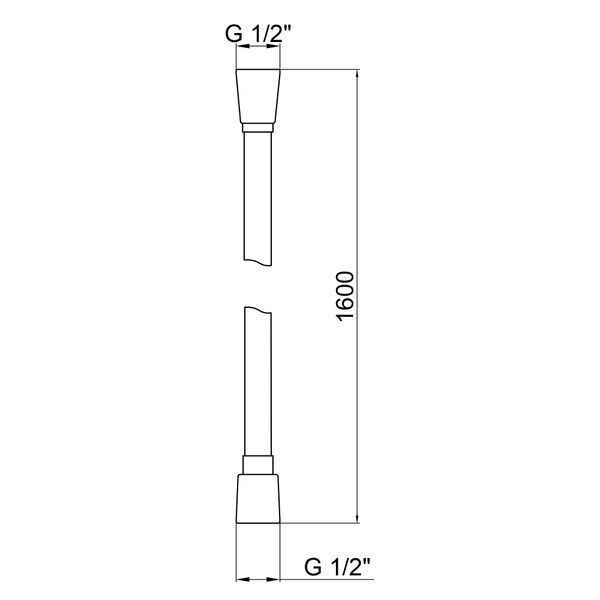 Шланг для ручного душу Qtap Hadice 1600 мм QTHADPVC160G Graphite, гнучкий, для душу, 60 місяців гарантії SD00051169 фото