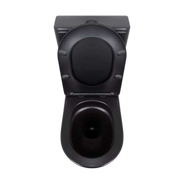 Унітаз підлоговий Qtap Robin Ultra Quiet безобідковий з сидінням Soft-Close MATT BLACK QT13226083AMB, компактний, з механічним зливом SD00052566 фото